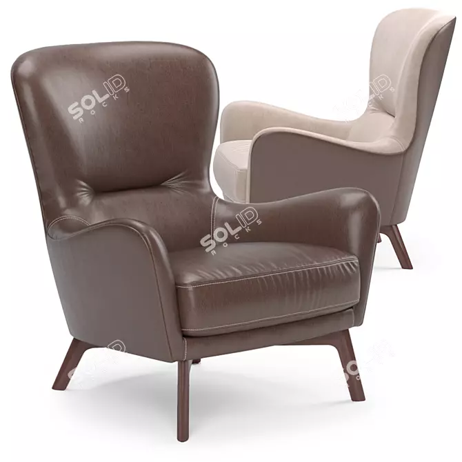 Elegant Ulivi Vivienne Armchair 3D model image 2