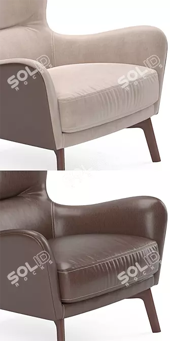 Elegant Ulivi Vivienne Armchair 3D model image 4