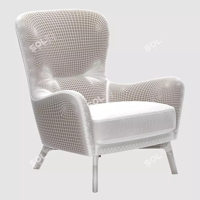 Elegant Ulivi Vivienne Armchair 3D model image 5