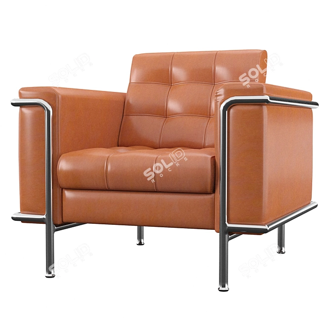 Modern Leather Lounge Chair 3D model image 1