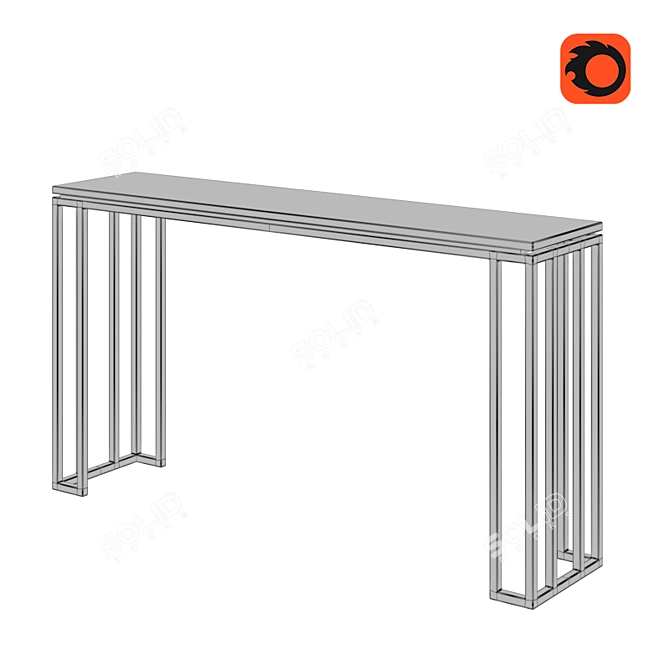 Elegant Marble and Aluminum Console 3D model image 6