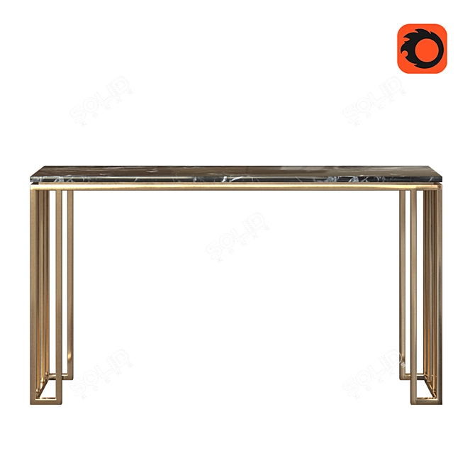 Elegant Marble and Aluminum Console 3D model image 7