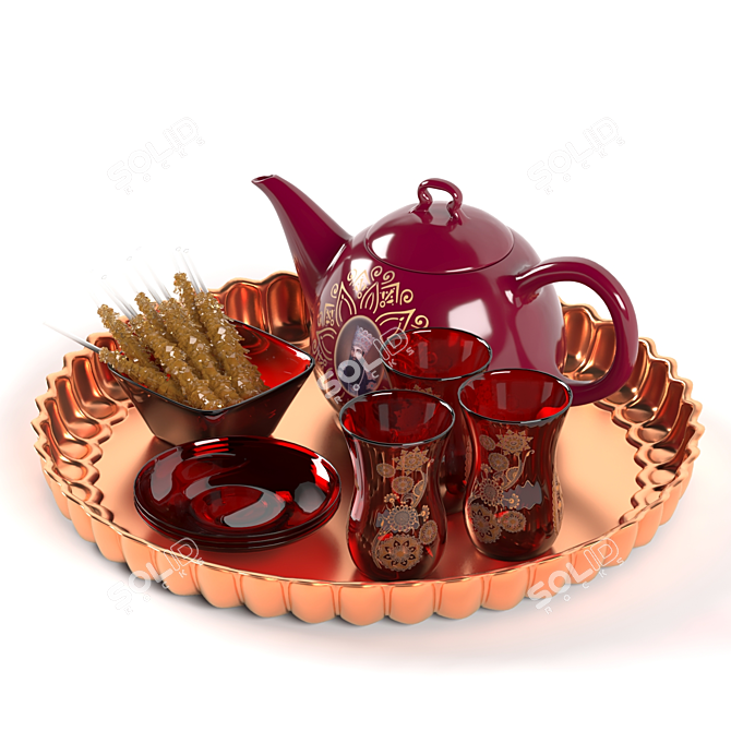 Persian Tea Set - Shah Abbas 3D model image 2