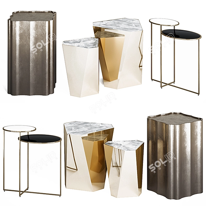 Elegant Caracole Accent and Side Tables 3D model image 2