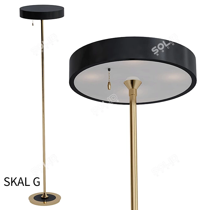 Modern Black SKAL G Pendant 3D model image 2