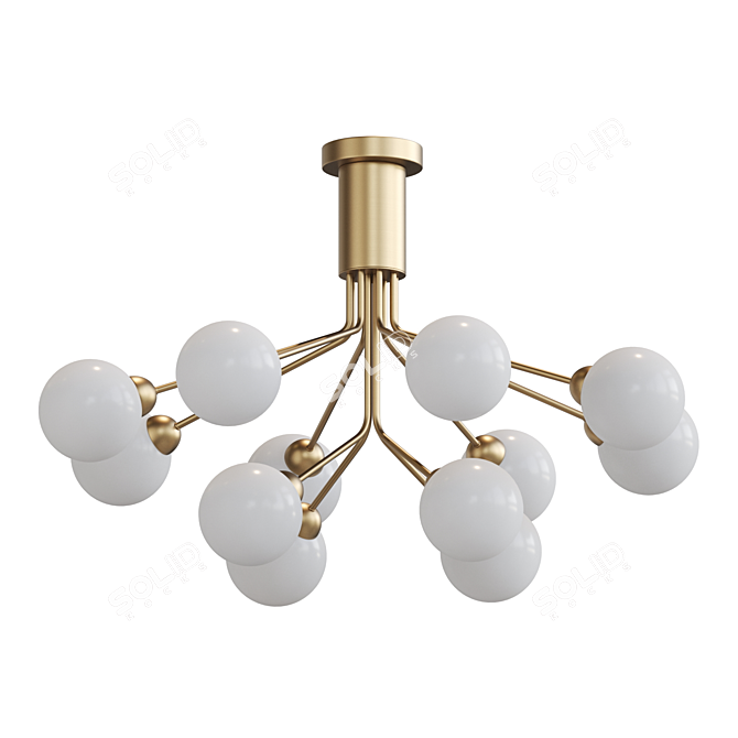 Sleek Matte Glass Ceiling Chandelier 3D model image 2