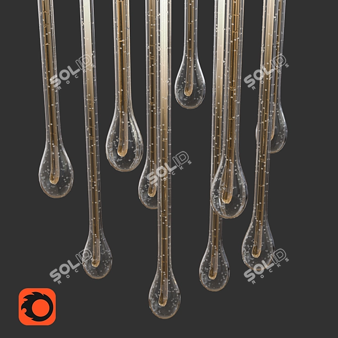 Elegant Murano Glass Chandelier 3D model image 4