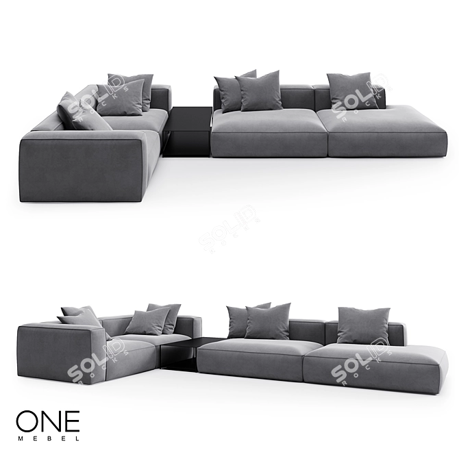 OM ROXEN 4: Stylish Wood and Fabric Furniture - 414cm x 221cm x 75cm 3D model image 3