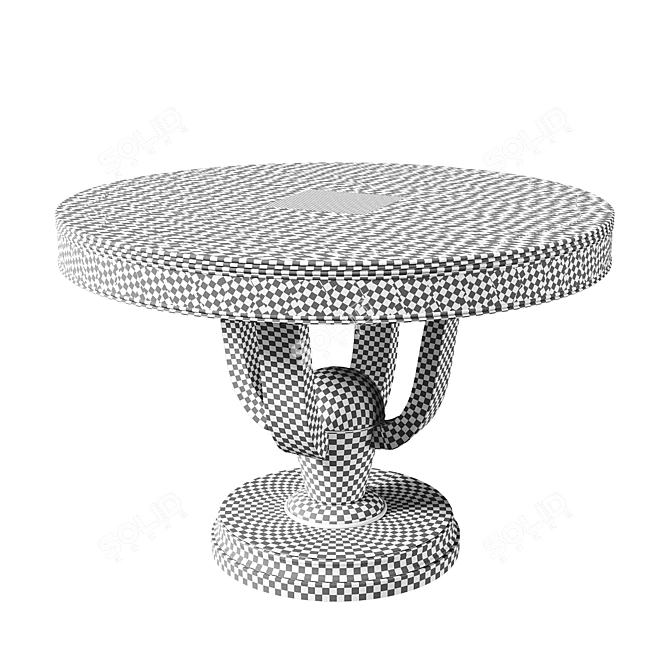 Elegant Parquet and Floral Marquetry Table 3D model image 5