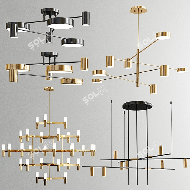 Elegant Illumination: Exclusive Chandelier Collection 3D model image 1