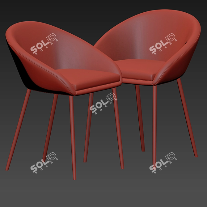 Elegant Woven Bar Stool & Chair 3D model image 4