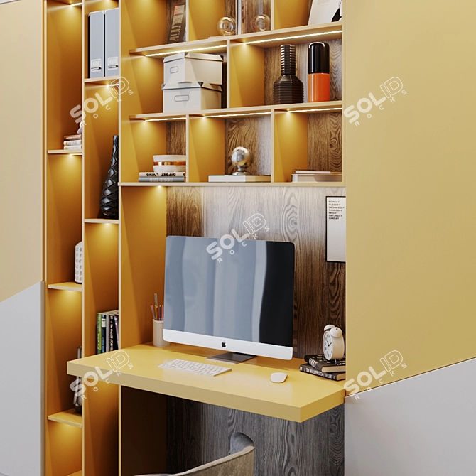 Versatile Workplace Desk 3D model image 3