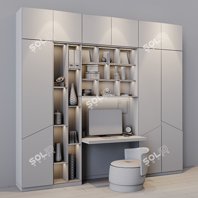 Versatile Workplace Desk 3D model image 4