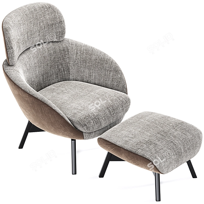 Elegant Minotti Russell Chair 3D model image 3