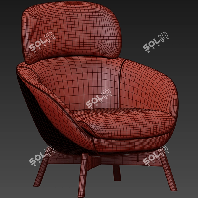 Elegant Minotti Russell Chair 3D model image 4