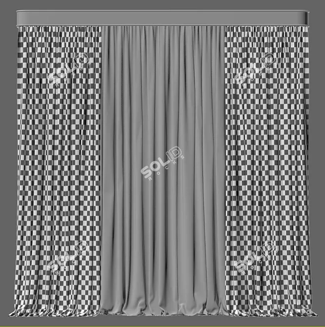 Refined Curtain 568 - Perfect for Elegant Spaces 3D model image 4