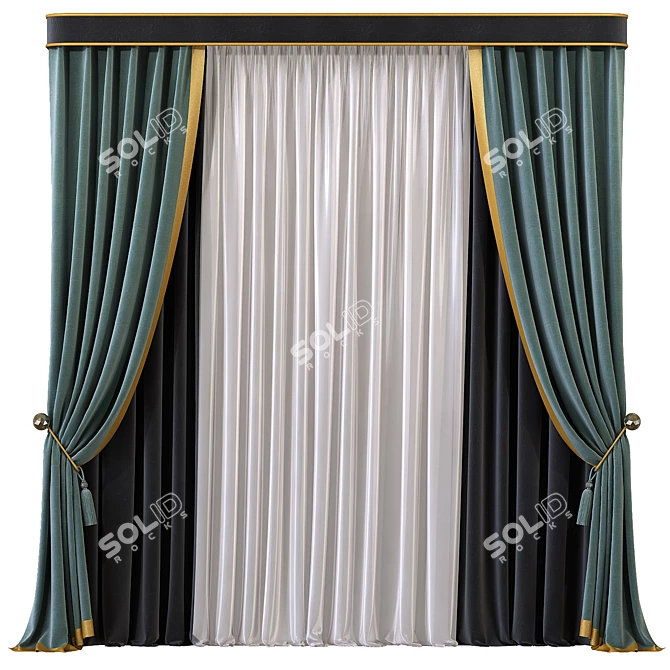 Modern Mesh Curtains - Curtain 571 3D model image 1