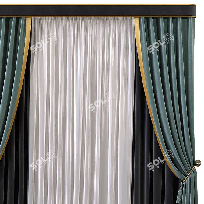 Modern Mesh Curtains - Curtain 571 3D model image 2