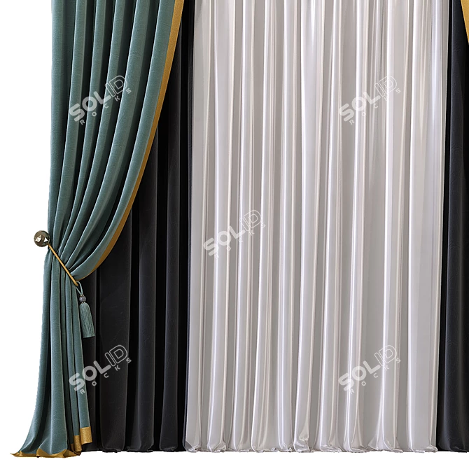 Modern Mesh Curtains - Curtain 571 3D model image 3