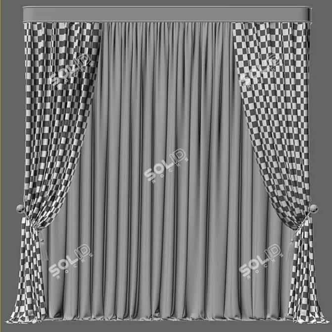 Modern Mesh Curtains - Curtain 571 3D model image 4