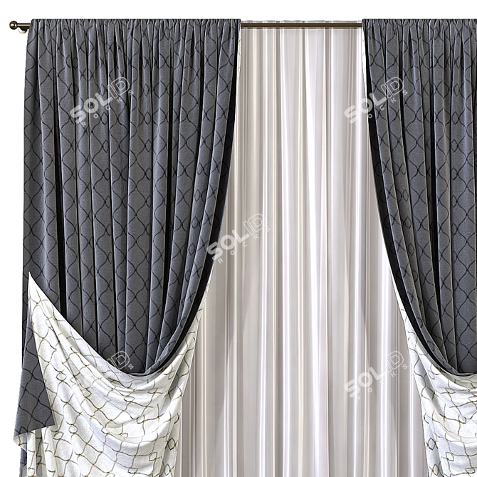 Elegant Drapes - Curtain 572 3D model image 2