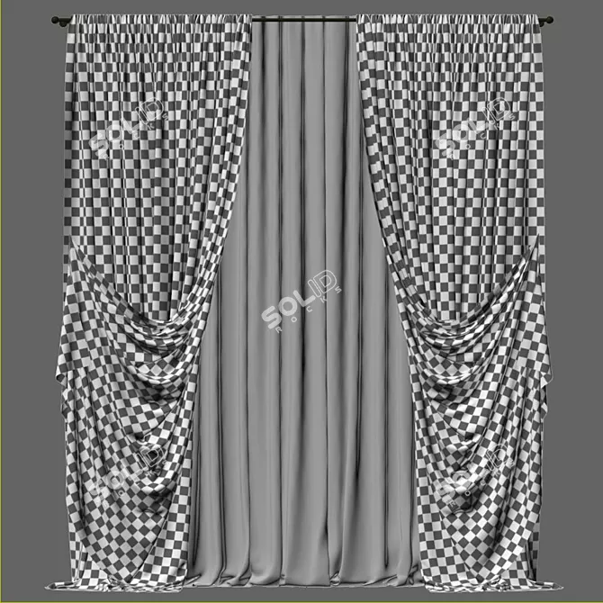 Elegant Drapes - Curtain 572 3D model image 4