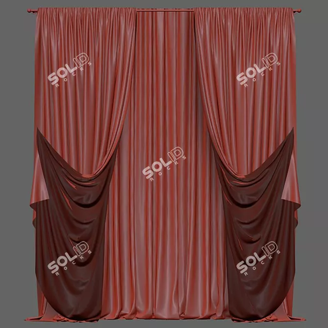 Elegant Drapes - Curtain 572 3D model image 5