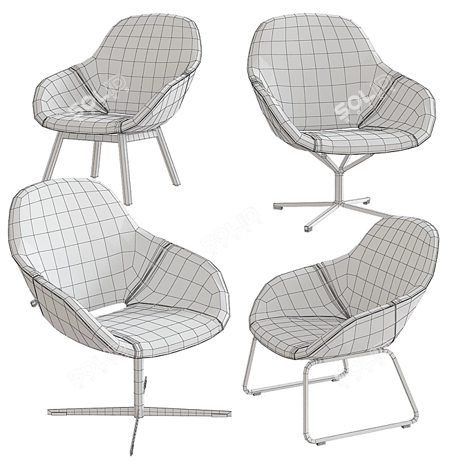 Modern Comfort In Beso Chair 3D model image 2