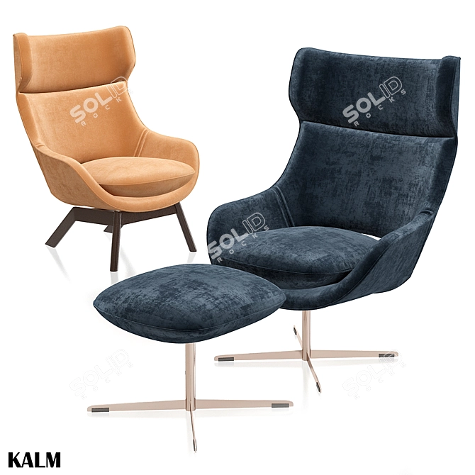 Serene Zen Armchair 3D model image 1