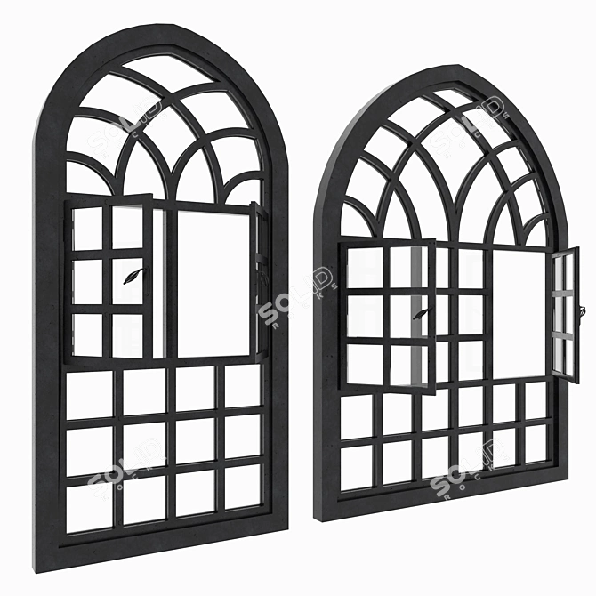 Animated Arch Windows Set 3D model image 2