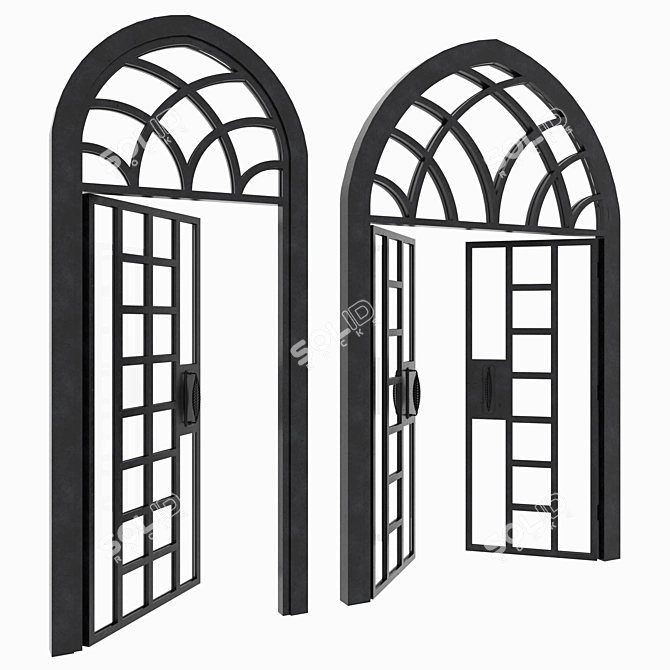 Elegant Arch Doors Set 3D model image 3