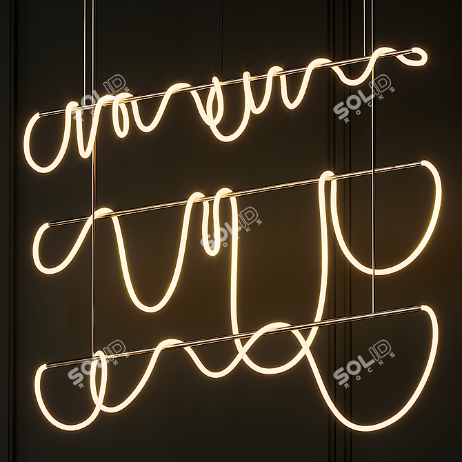 Tracer Loop: Stylish Ceiling Lamp 3D model image 1