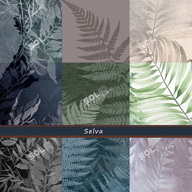 Tropical Jungle Designer Wallpaper Pack 3D model image 1