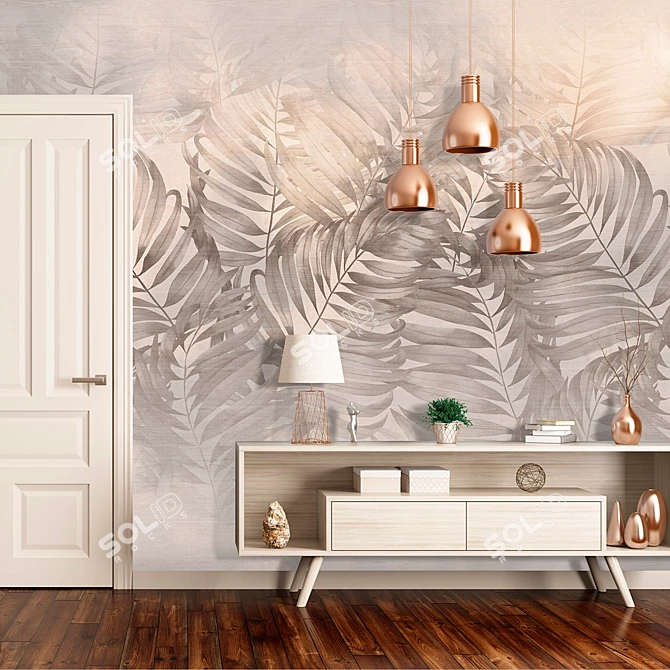 Tropical Jungle Designer Wallpaper Pack 3D model image 4