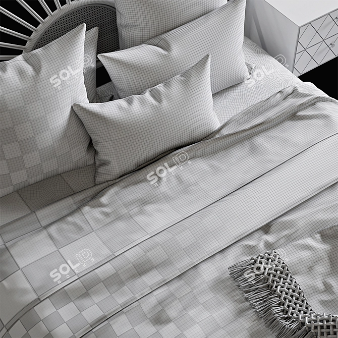 Adaairs Willa Quilted Bedding Set 3D model image 3