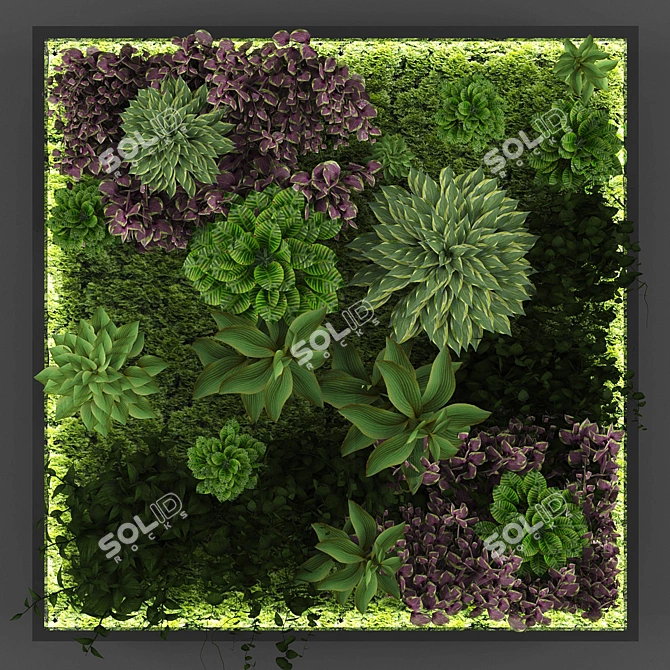 Polys Vertical Garden: A Stunning Green Oasis 3D model image 1