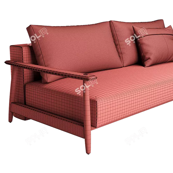 Una Modern Button Sofa 3D model image 5