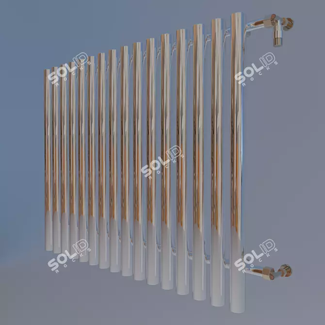 Chrome Radiator: Sleek Heating Solution 3D model image 1