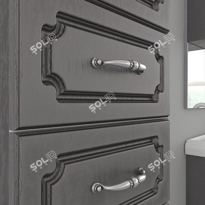 Kaksa-A Patina Dark Grey 1050: Elegant Bathroom Furniture 3D model image 3
