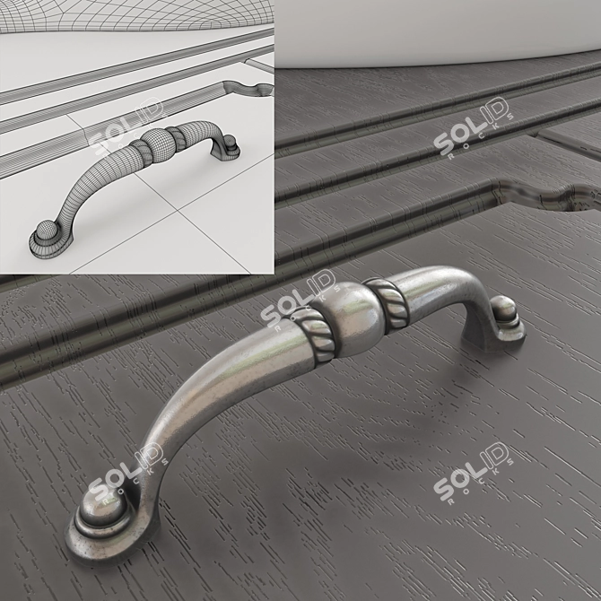 Kaksa-A Patina Dark Grey 1050: Elegant Bathroom Furniture 3D model image 4