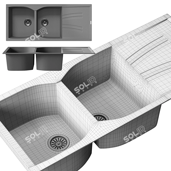 Elegant NK11620 Sink 3D model image 3