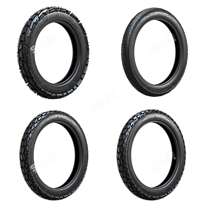 3DMax Bike Tire Tread Pyramids 3D model image 1