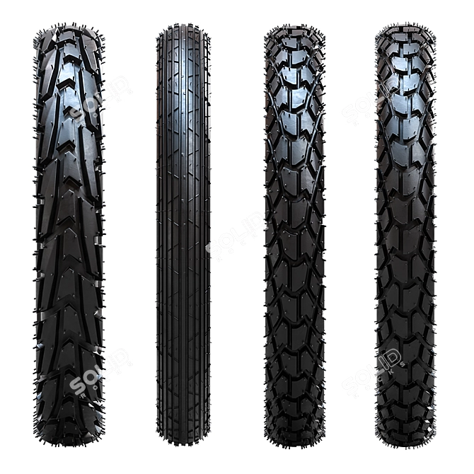 3DMax Bike Tire Tread Pyramids 3D model image 2