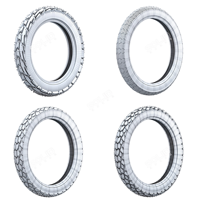 3DMax Bike Tire Tread Pyramids 3D model image 4