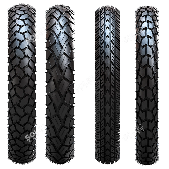  Bike Tire Tread Pyramids - 3DMax Models 3D model image 2