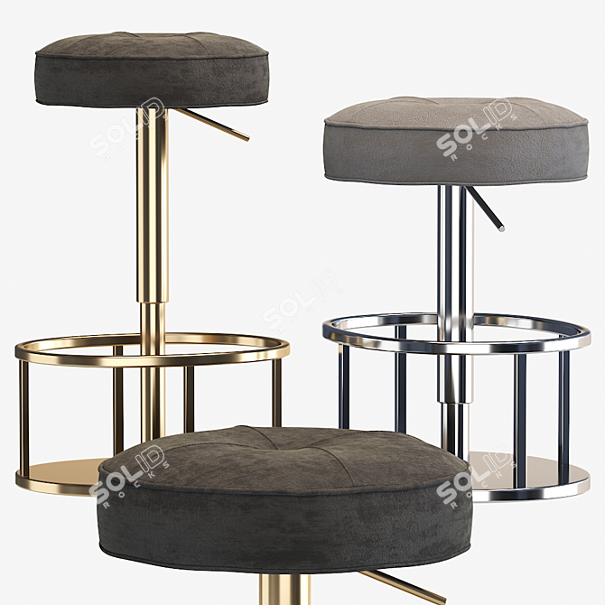 Modern Thibault Bar Stool 3D model image 2