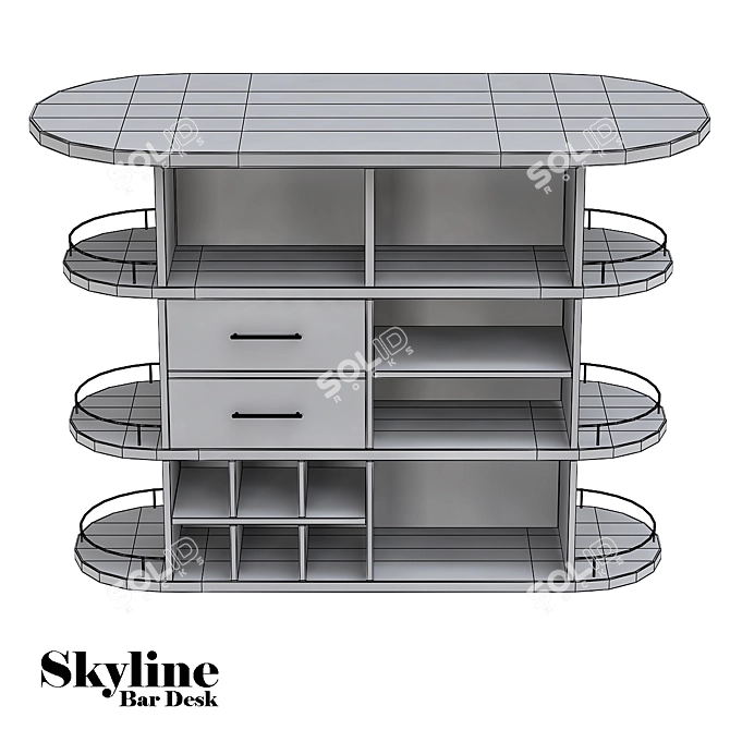  Sleek Skyline Bar Desk 3D model image 3