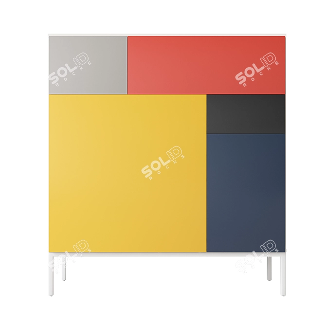 Minimalist Vision Cabinet: De Stijl Theo 3D model image 2