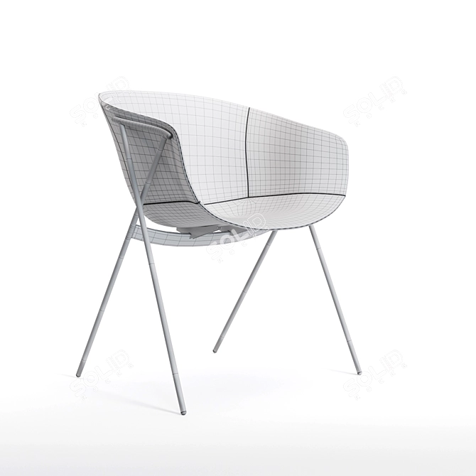 Elegant Cross-Leg Chair 3D model image 2