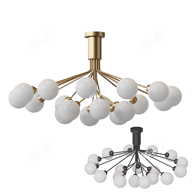 DANNA C18: Elegant Glass Ceiling Chandelier 3D model image 1